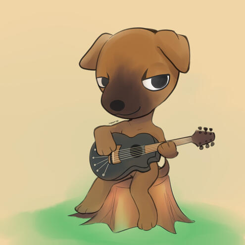Bowie Wilson in the style of Animal Crossing